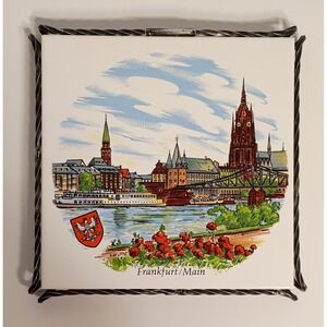 Vintage Decorative Tile Trivet of Frankfurt Germany Ceramic Tile Decor